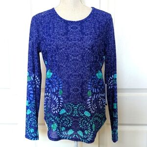 Johnny Was Active Wild Flower Long Sleeve Mesh Tee